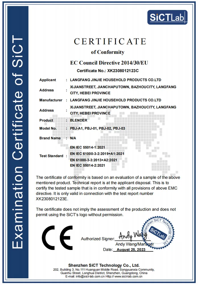 Representative JINJIE EMC document cover