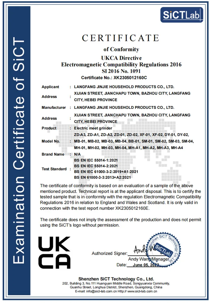 Representative JINJIE UKCA document cover