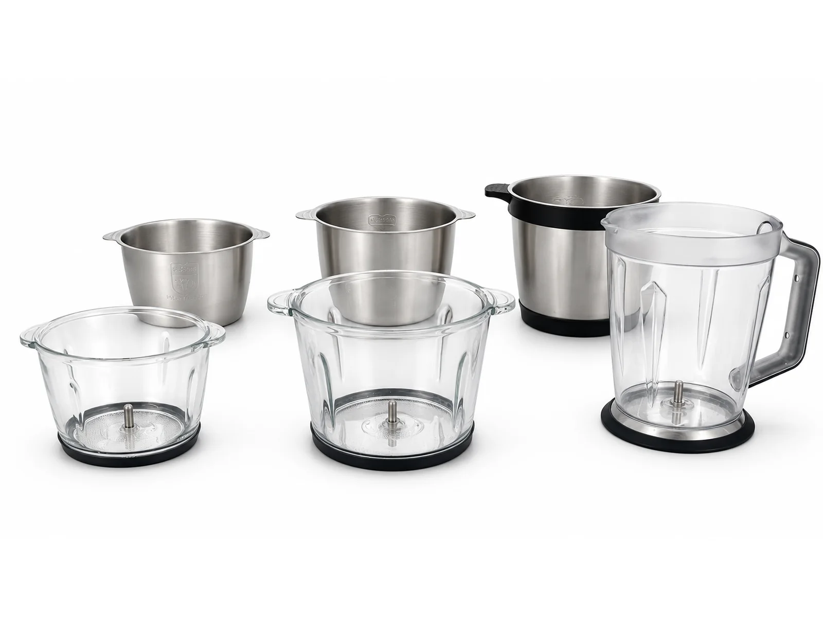 Glass and stainless-steel meat chopper bowl capacity and material options