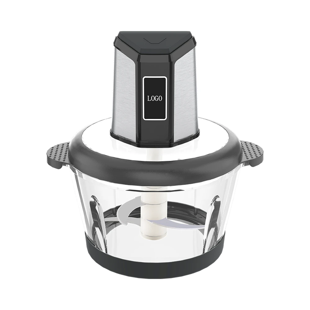 BM-01/BM-02/BM-03/BM-04 meat chopper, angular motor with transparent bowl and black base ring