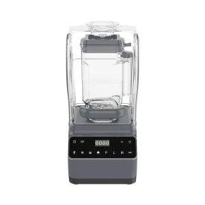 BSJ-A1 blender, grey base and clear sound cover, front view
