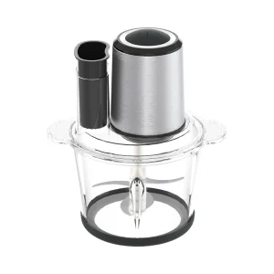 CY-01/CY-02/CY-03/CY-04 meat chopper, silver offset motor and transparent bowl with black base ring