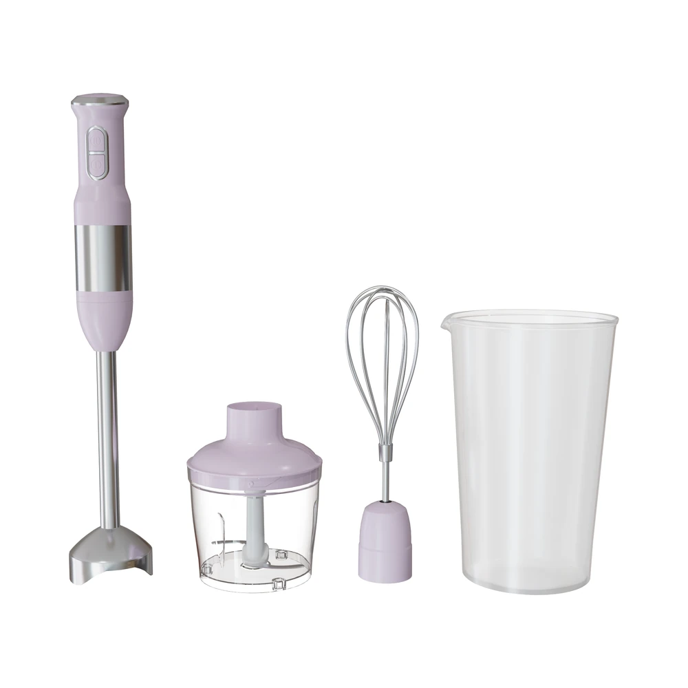 HB-01/HB-02 hand blender, lavender set with whisk, chopper and beaker