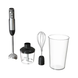 HB-C1/HB-C2 hand blender, black and silver hand blender set with whisk, chopper and beaker