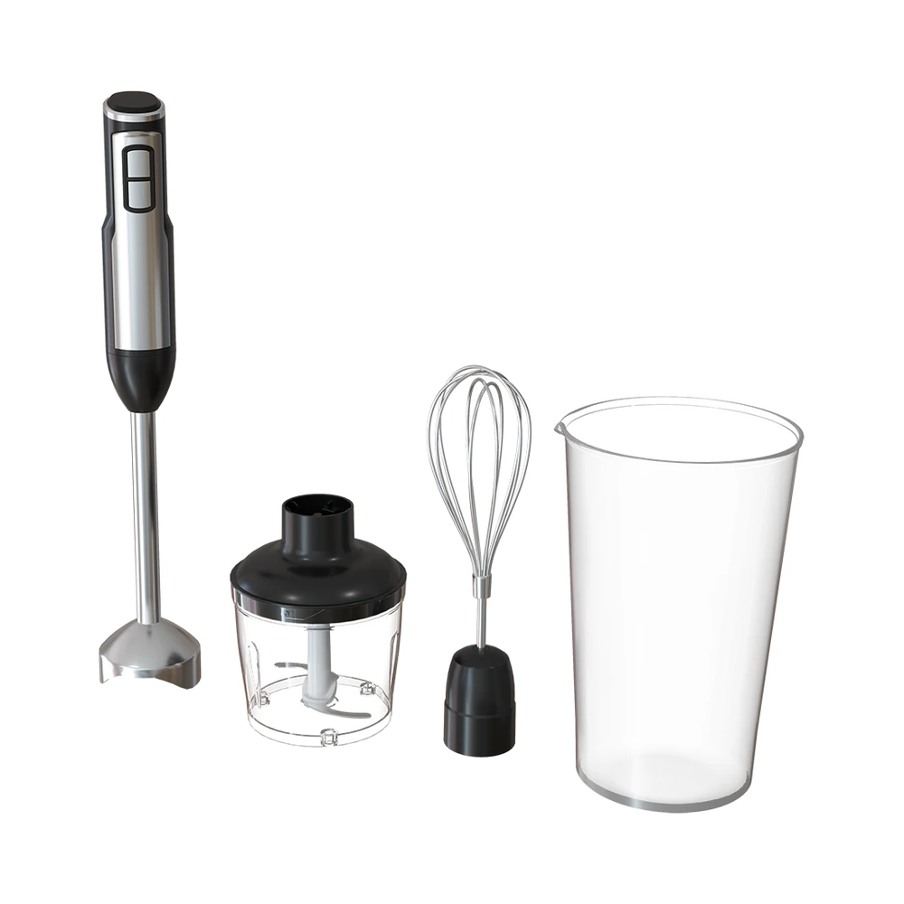 HB-C1/HB-C2 hand blender, black and silver hand blender set with whisk, chopper and beaker