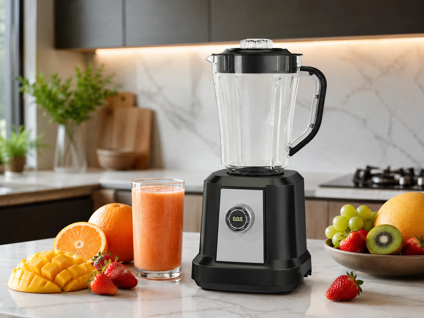 Complete JINJIE juicer set shown in a kitchen use scene