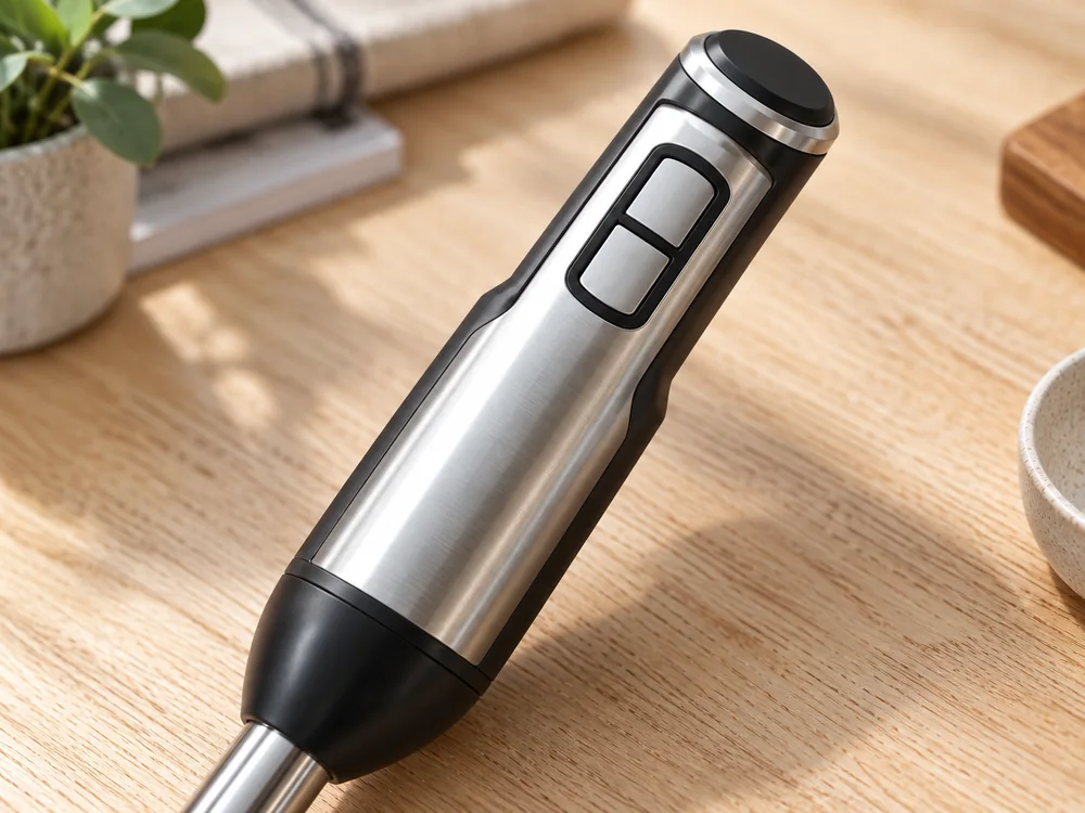 Close view of the HB-C1 brushed housing and two control buttons