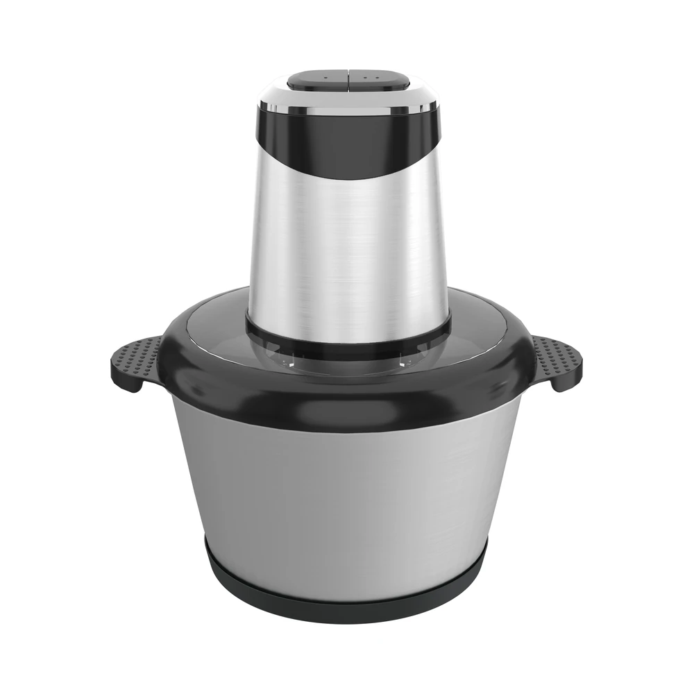 KD-01/KD-02/KD-03/KD-04 meat chopper, silver cylindrical motor and metal bowl