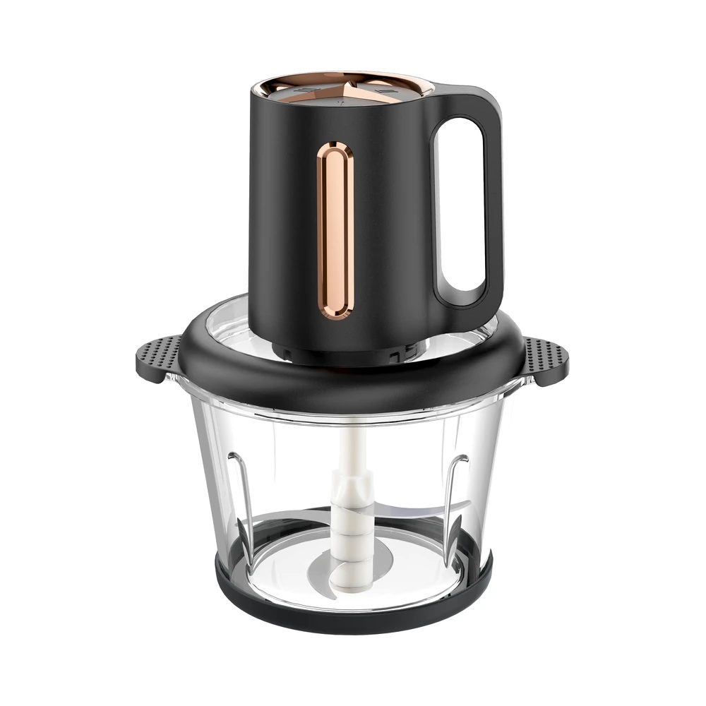 MB-01/MB-02/MB-03/MB-04 meat chopper, black handled motor and transparent bowl