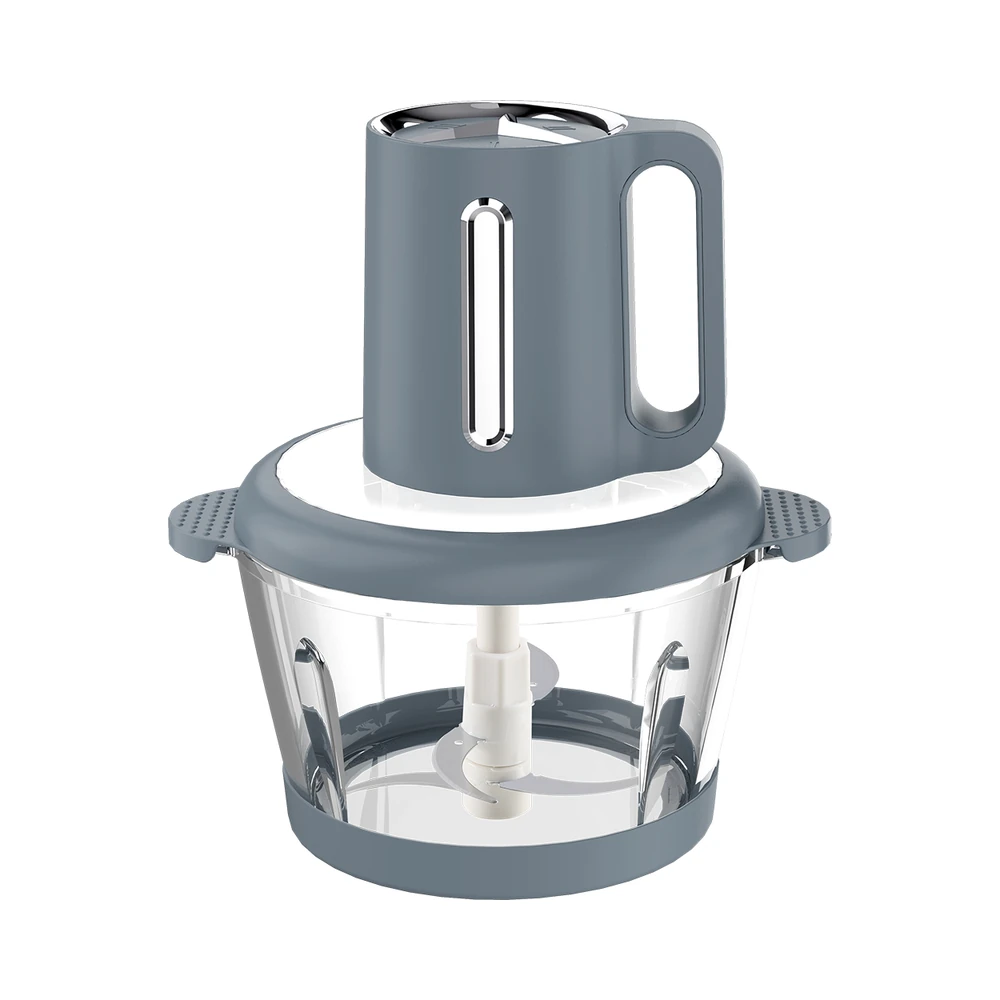 MB-01/MB-02/MB-03/MB-04 meat chopper, blue-grey handled motor and transparent bowl