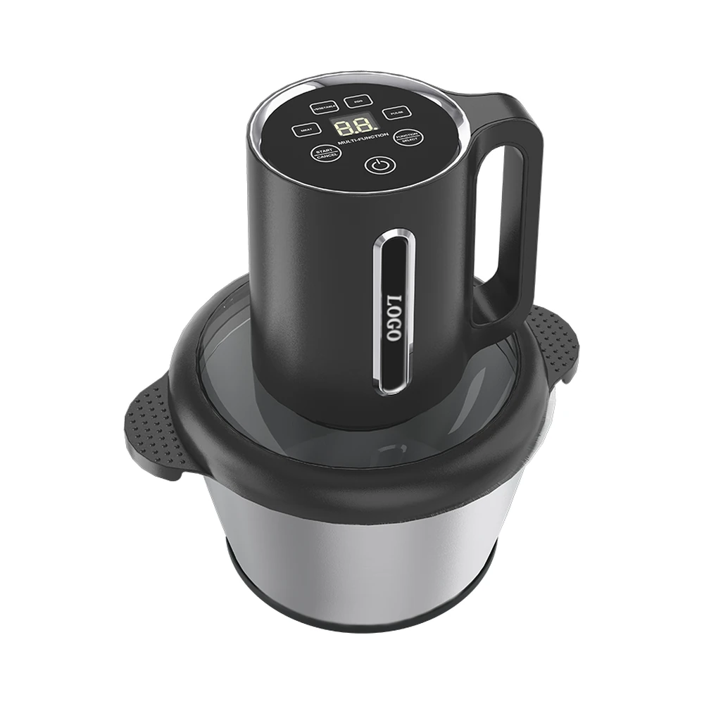 MB-S1/MB-S2/MB-S3/MB-S4 meat chopper, digital handled motor and metal bowl with black trim