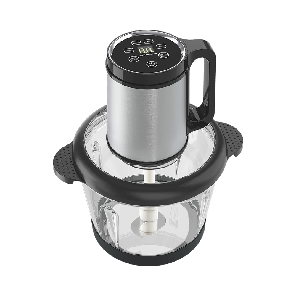 MB-X1/MB-X2/MB-X3/MB-X4 meat chopper, digital silver motor with black handle and transparent bowl