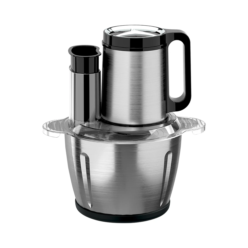 MBA5/MBA6/MBA7/MBA8 meat chopper, silver motor with black handle and metal bowl