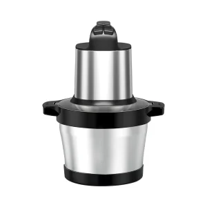 MC-03 meat chopper, silver motor with top carry handle and metal bowl