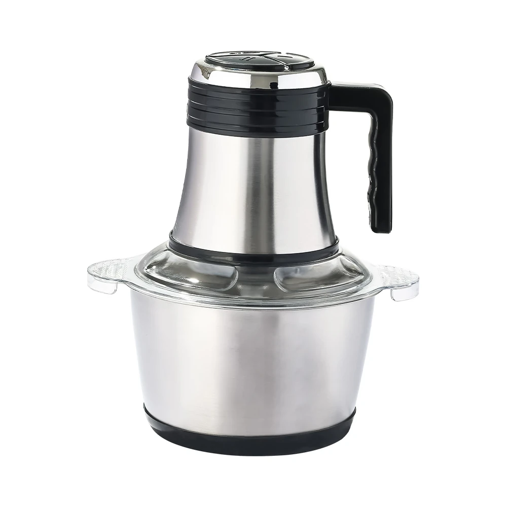 MT-01/MT-02/MT-03/MT-04 meat chopper, black handled motor and metal bowl