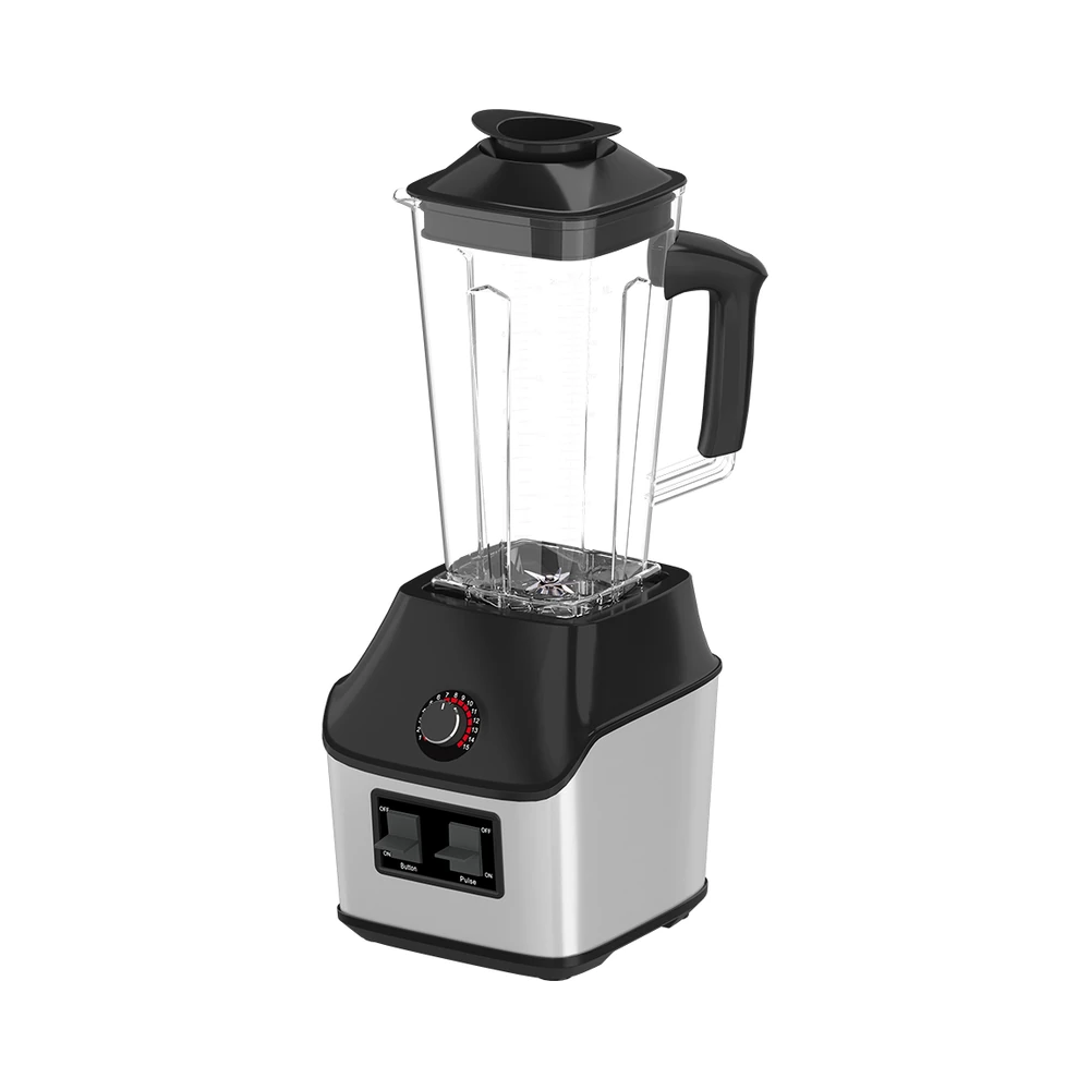 PBJ-02 blender, handled jug and rotary control, angled view