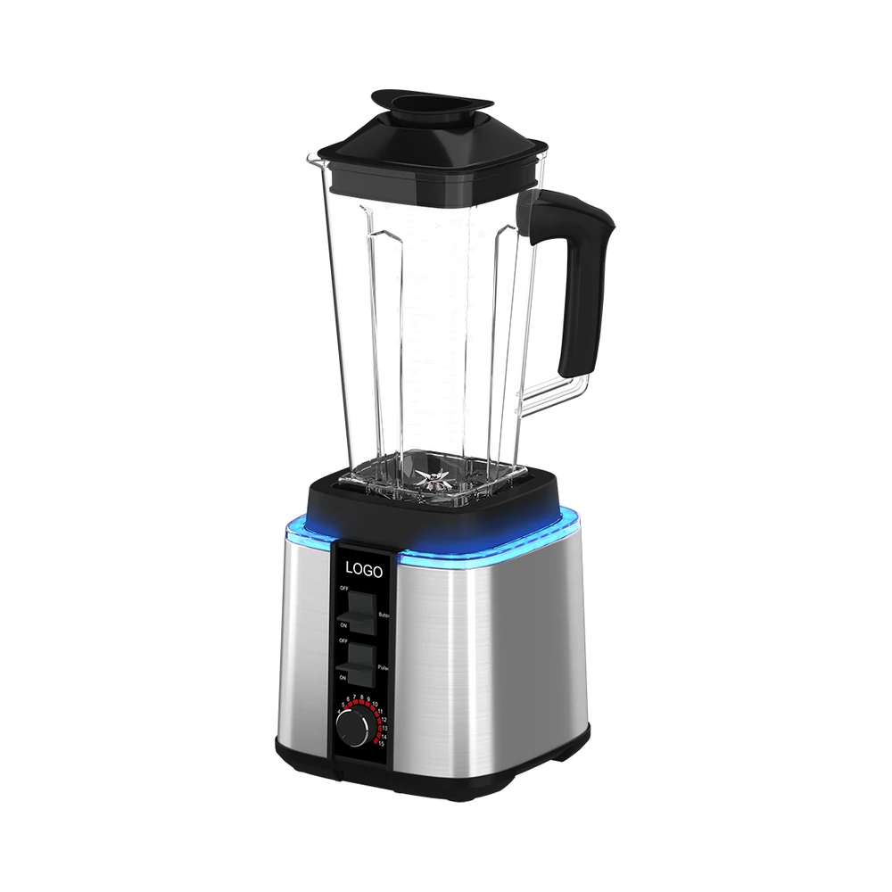 PBJ-03 blender, handled jug and vertical control panel, angled view