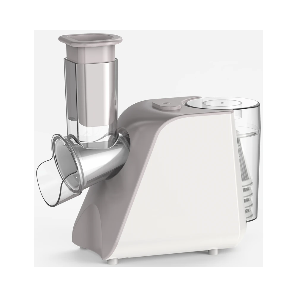 SLJ01 salad maker, grey and white housing with clear feed tube