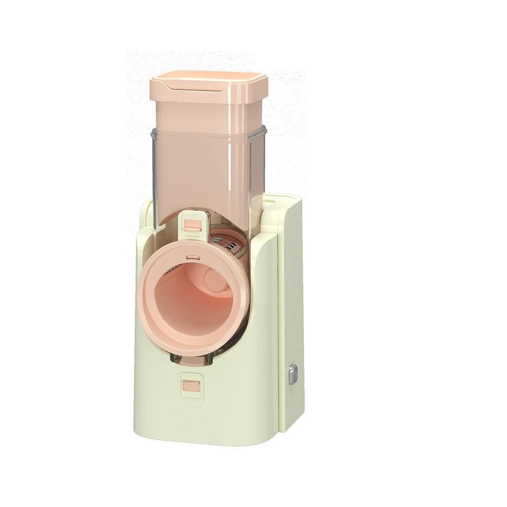 SLJ04 salad maker, pale yellow housing with peach feed tube