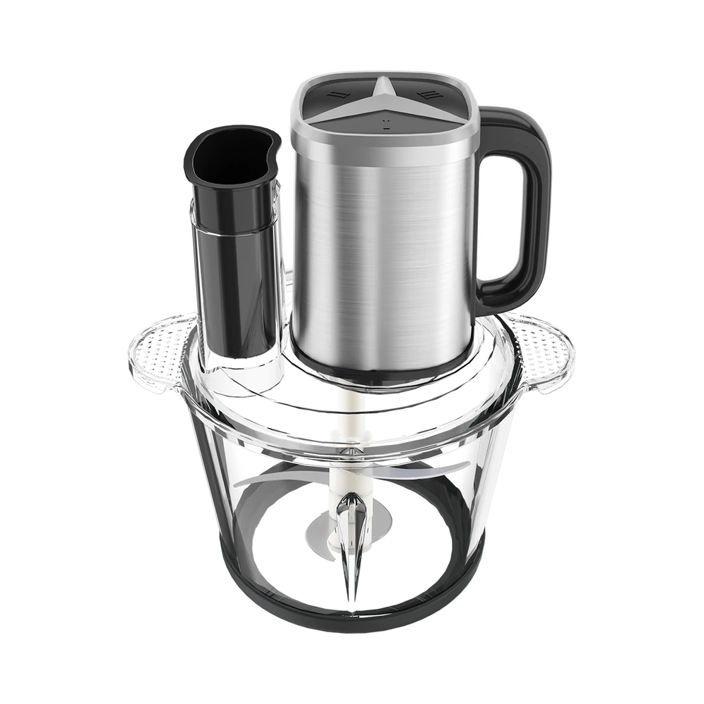 VT-A1/VT-A2/VT-A3/VT-A4 meat chopper, handled offset motor and transparent bowl with black base ring