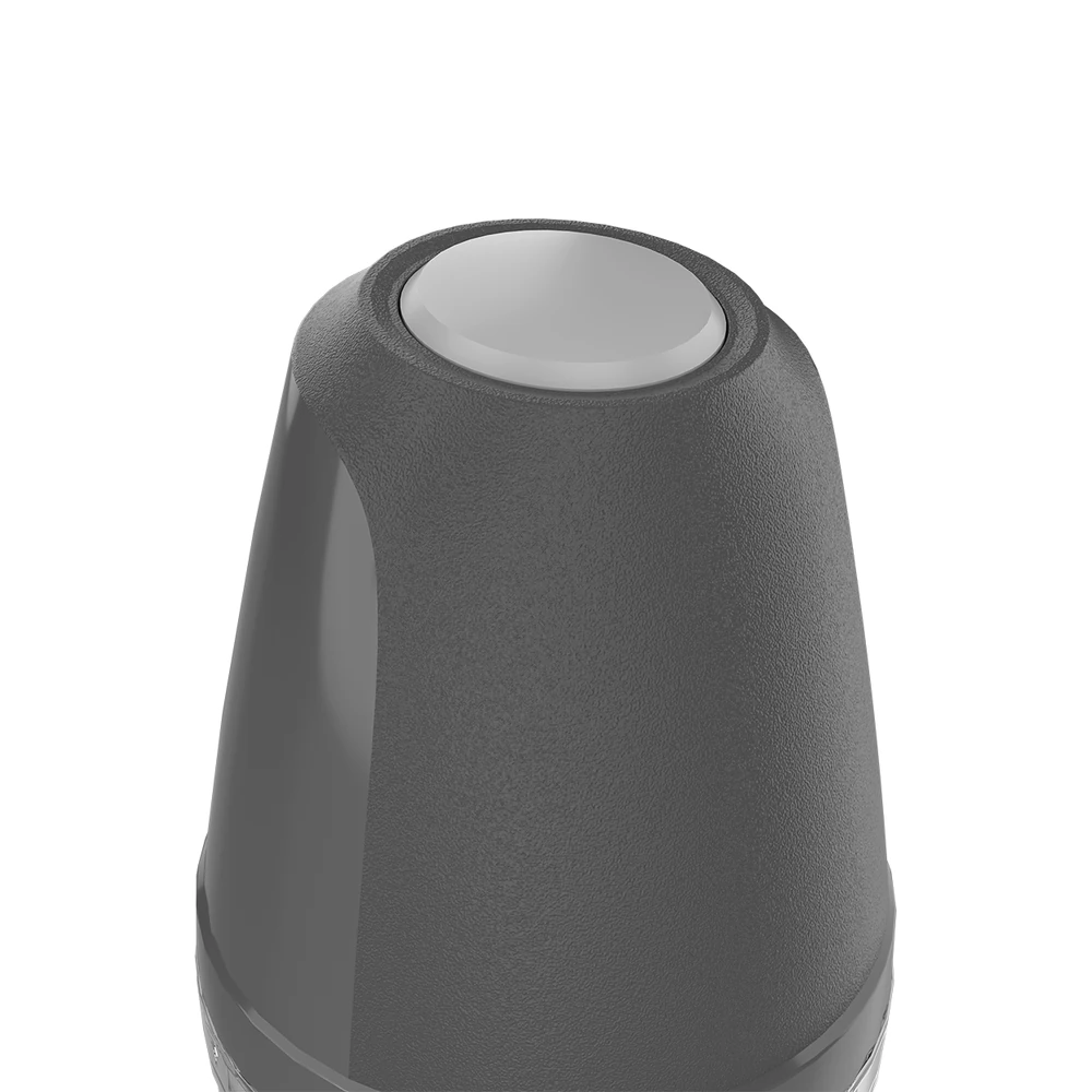 XW-05 meat chopper, top button and tapered motor housing close-up
