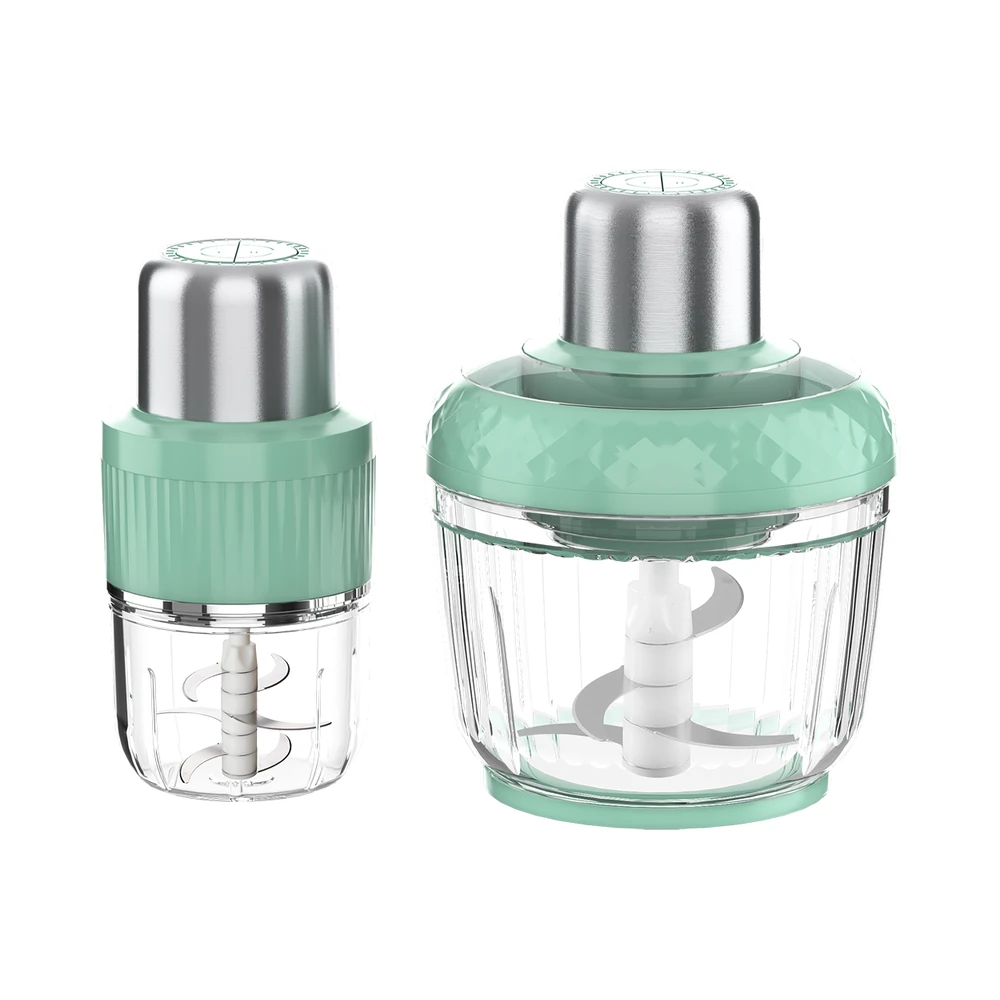 ZD-A1 meat chopper, mint trim with two transparent bowl sizes