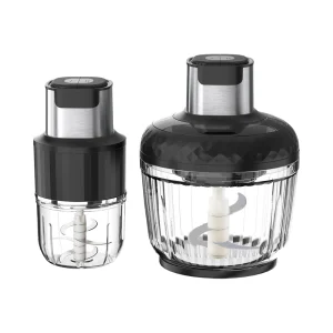 ZD-A3 meat chopper, black motor and trim with two transparent bowl sizes