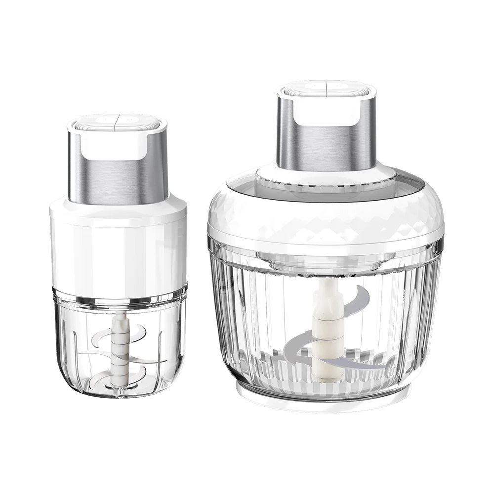 ZD-A3 meat chopper, white motor and trim with two transparent bowl sizes