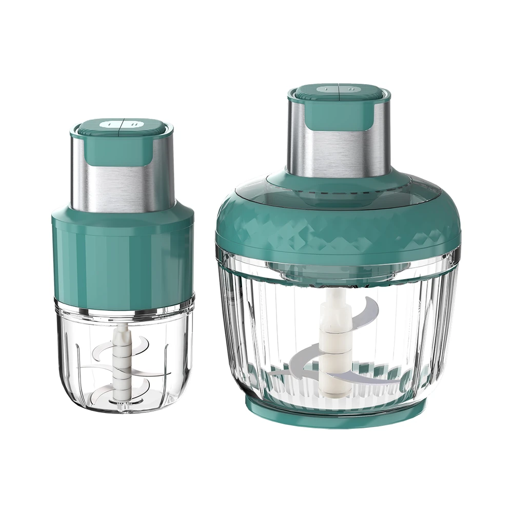 ZD-A3 meat chopper, green motor and trim with two transparent bowl sizes