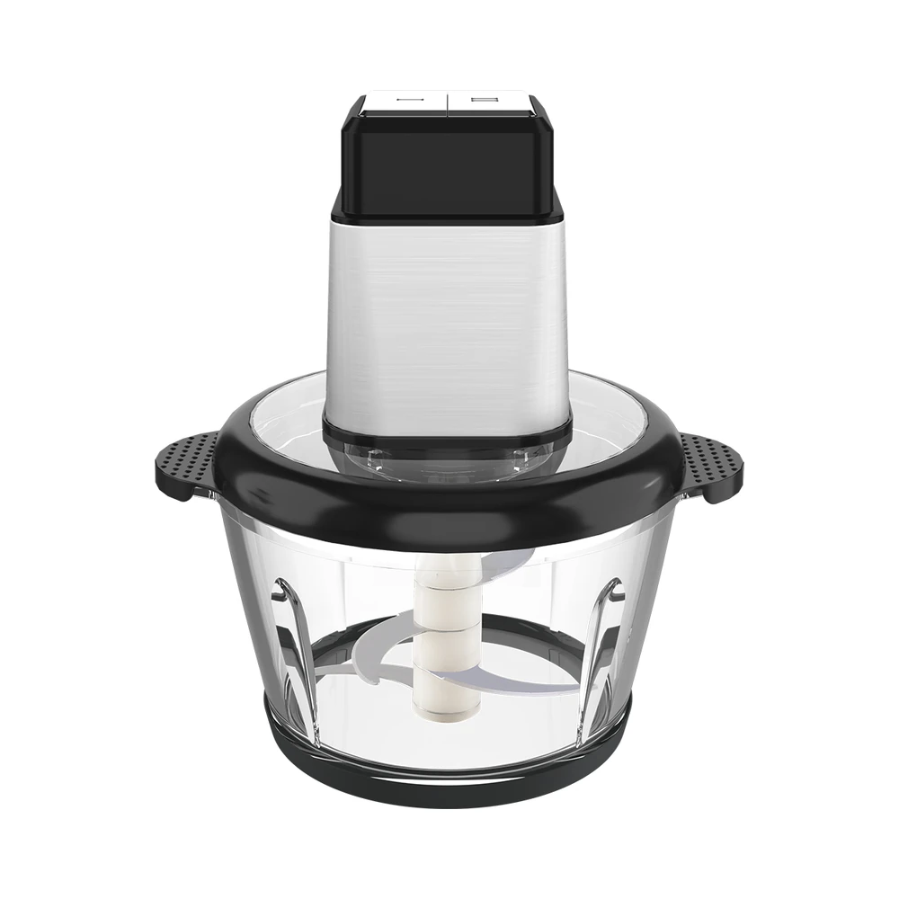 ZF-01/ZF-02/ZF-03/ZF-04 meat chopper, rectangular silver motor and transparent bowl