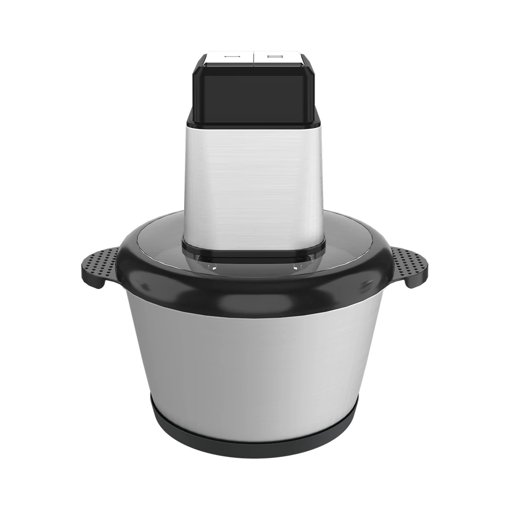 ZF-01/ZF-02/ZF-03/ZF-04 meat chopper, rectangular silver motor and metal bowl