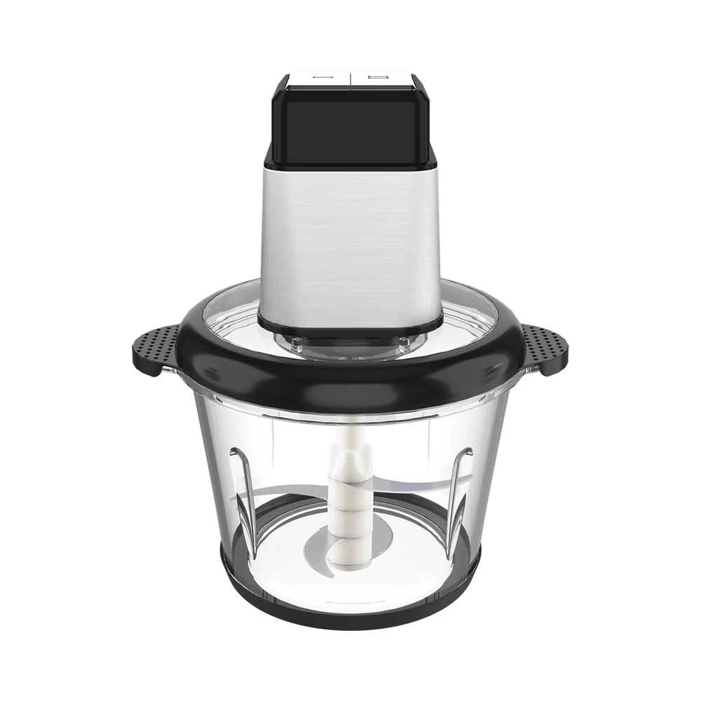 ZF-01/ZF-02/ZF-03/ZF-04 meat chopper, rectangular silver motor and larger transparent bowl