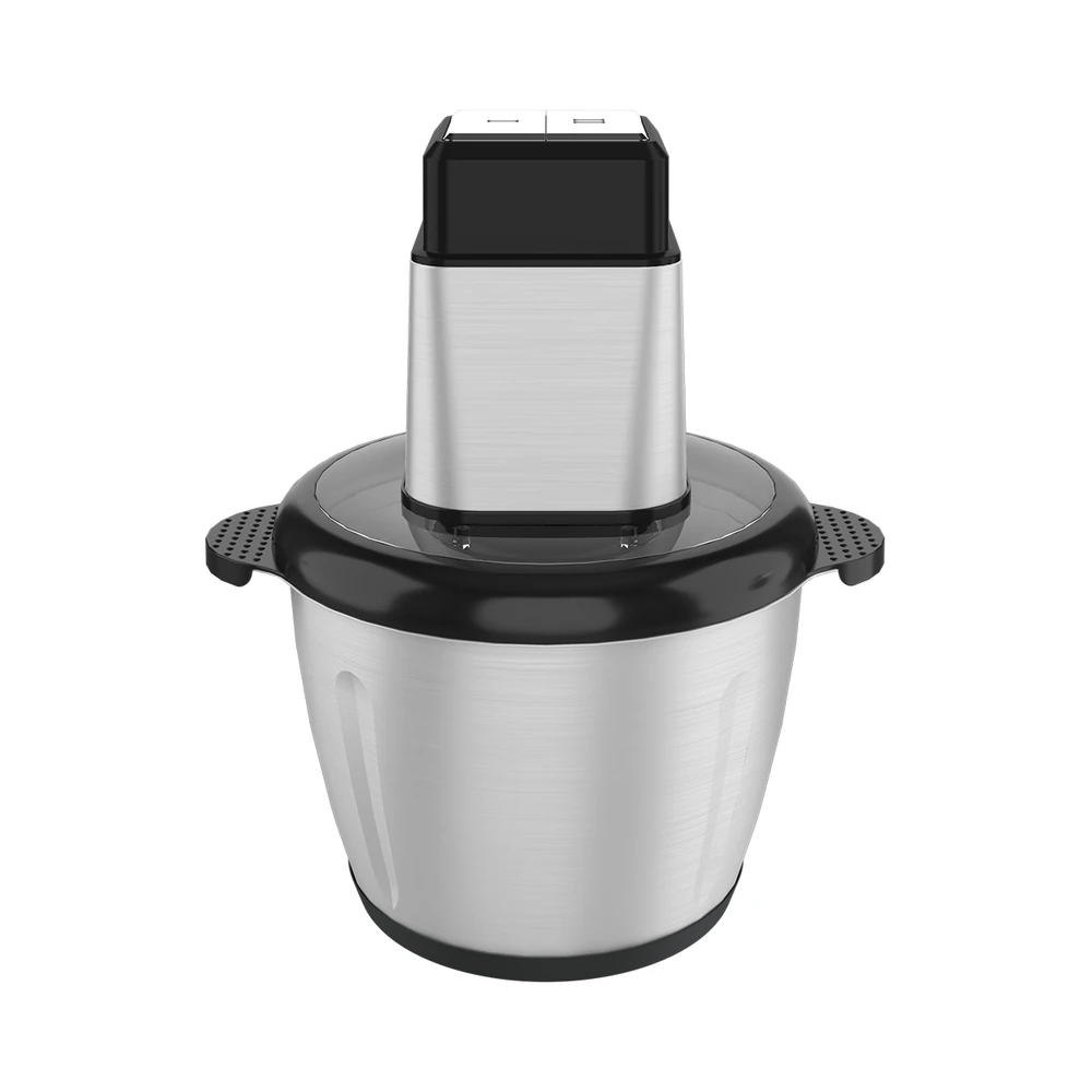 ZF-01/ZF-02/ZF-03/ZF-04 meat chopper, rectangular silver motor and larger metal bowl